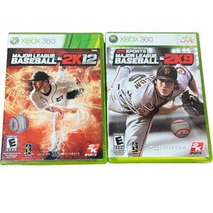 Lot of 2: Major League Baseball 2K9 & 2K12 Microsoft Xbox 360 Disc Box Manual 2K